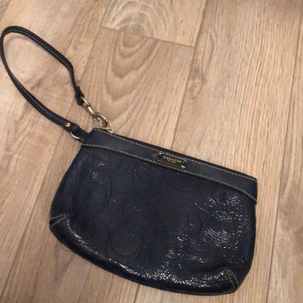 Blue coach wristlet